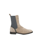 Beige Leather Chelsea Boots