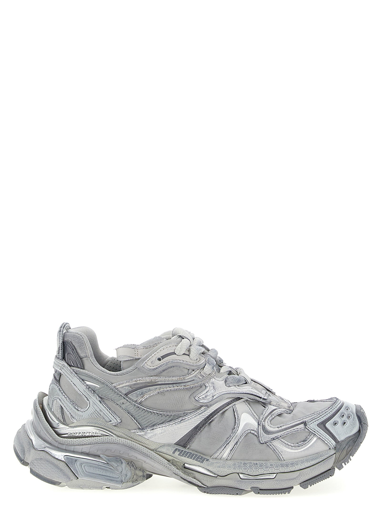 Gray Polyethylene Athletic Sneakers