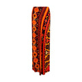 Orange Viscose Long Skirt