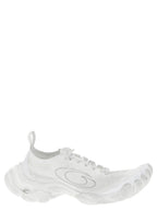 White Polyester Athletic Sneakers