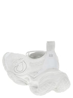 White Polyester Athletic Sneakers