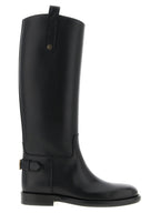 Black Calfskin Over The Knee