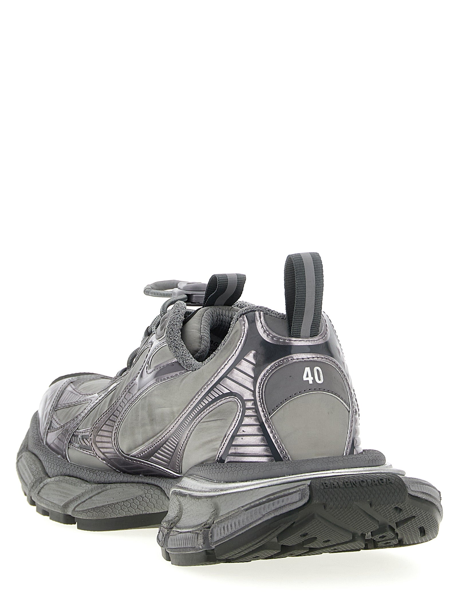 Gray Polyester Athletic Sneakers