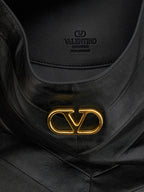 Black Lamb Leather Shoulder Bag