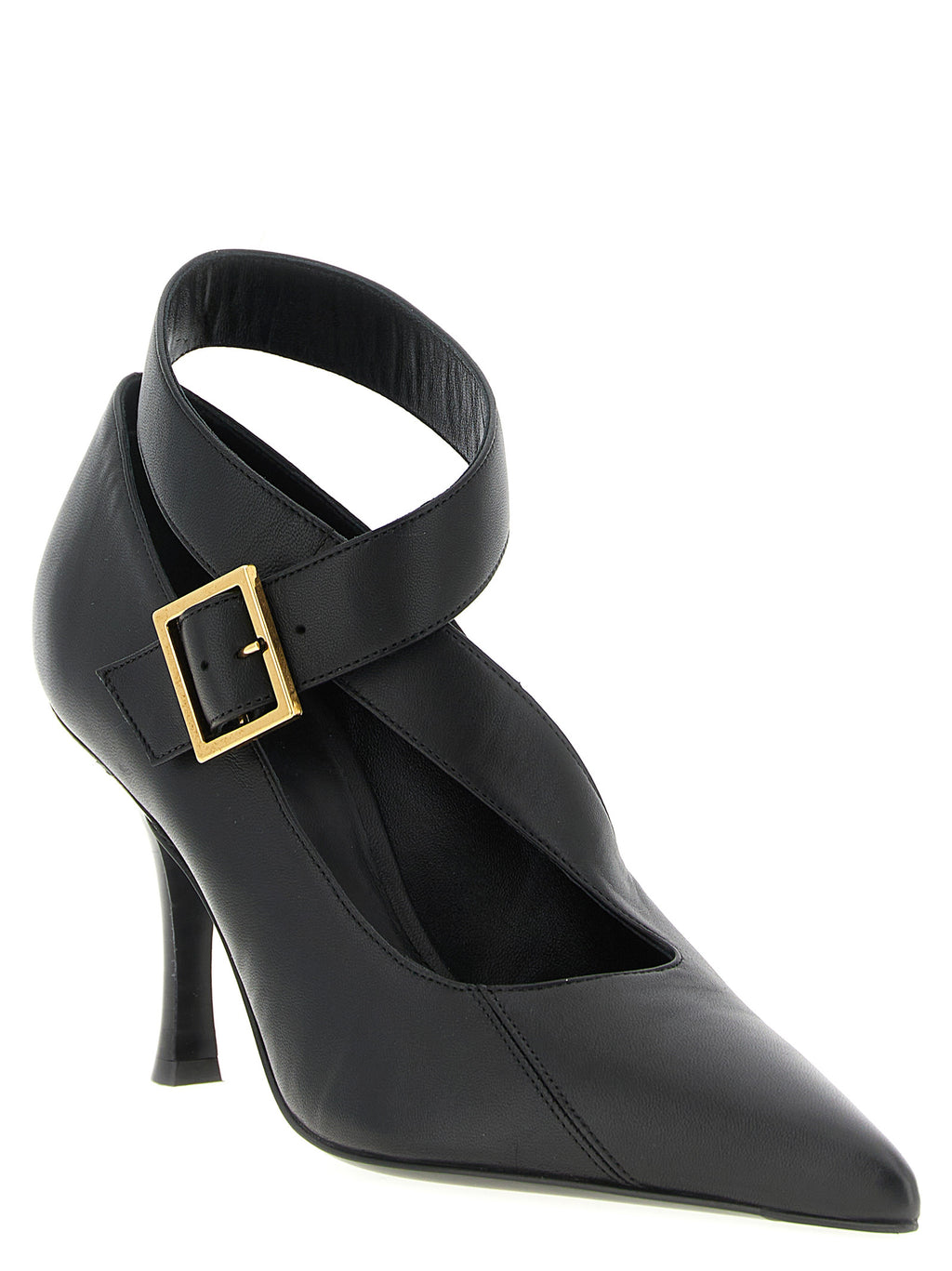 Black Lamb Leather High Heel Pumps