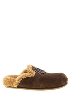 Brown Calfskin Slides