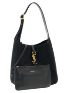 Black Calfskin Shoulder Bag