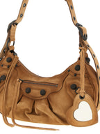 Brown Calfskin Shoulder Bag