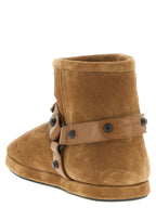 Beige Calfskin Ankle Boots