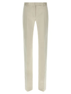 Beige Cotton Dress Pants