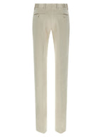 Beige Cotton Dress Pants