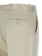 Beige Cotton Dress Pants