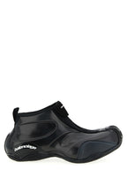 Black Polyester Athletic Sneakers