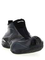 Black Polyester Athletic Sneakers