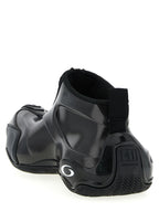 Black Polyester Athletic Sneakers