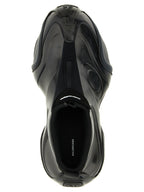 Black Polyester Athletic Sneakers