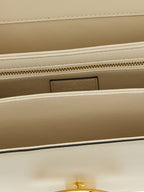 White Calfskin Shoulder Bag