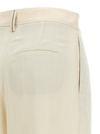 White Viscose Casual Pants