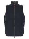 Blue Cotton Sleeveless Jacket