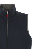 Blue Cotton Sleeveless Jacket