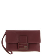 Bordeaux Lamb Leather Clutch Bag