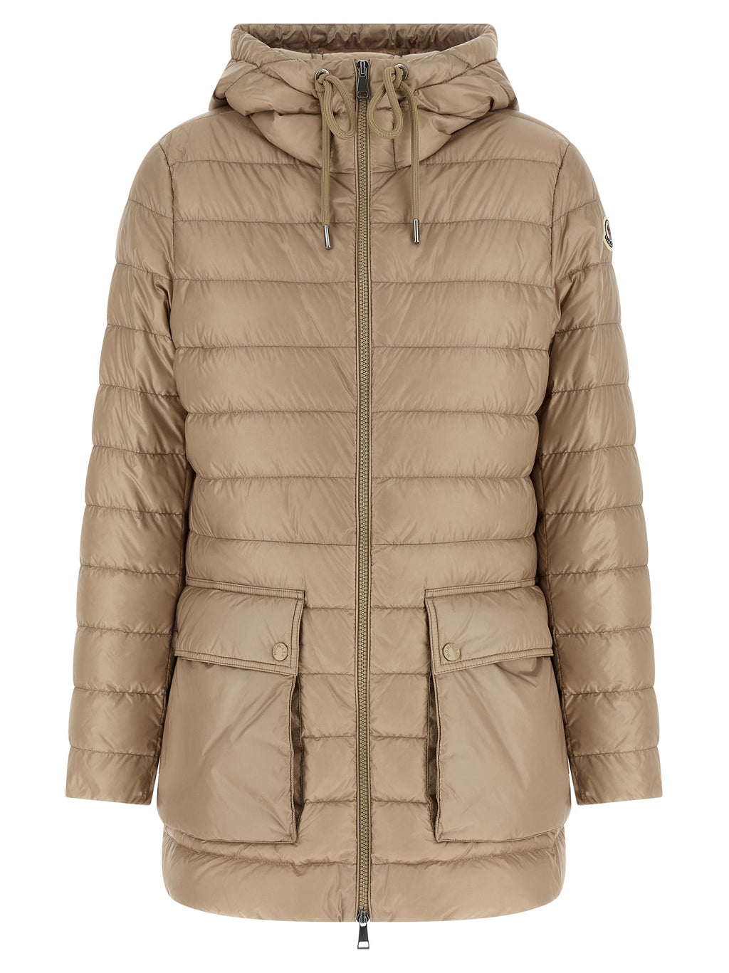 Beige Polyamide Full-Length Jacket