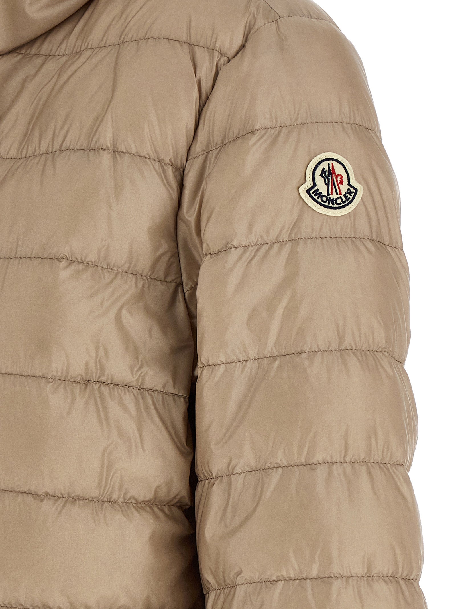 Beige Polyamide Full-Length Jacket