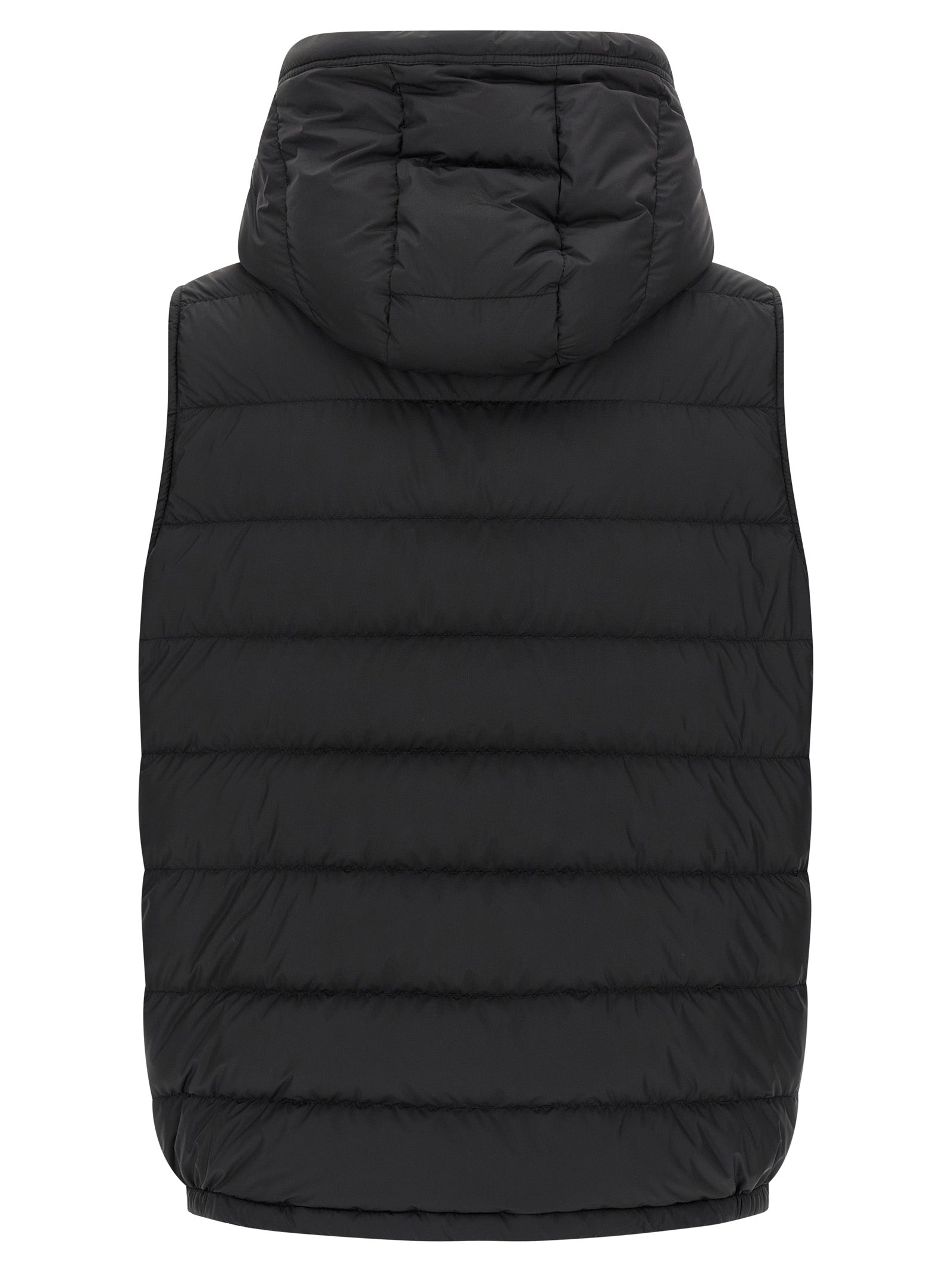 Black Polyester Sleeveless Jacket