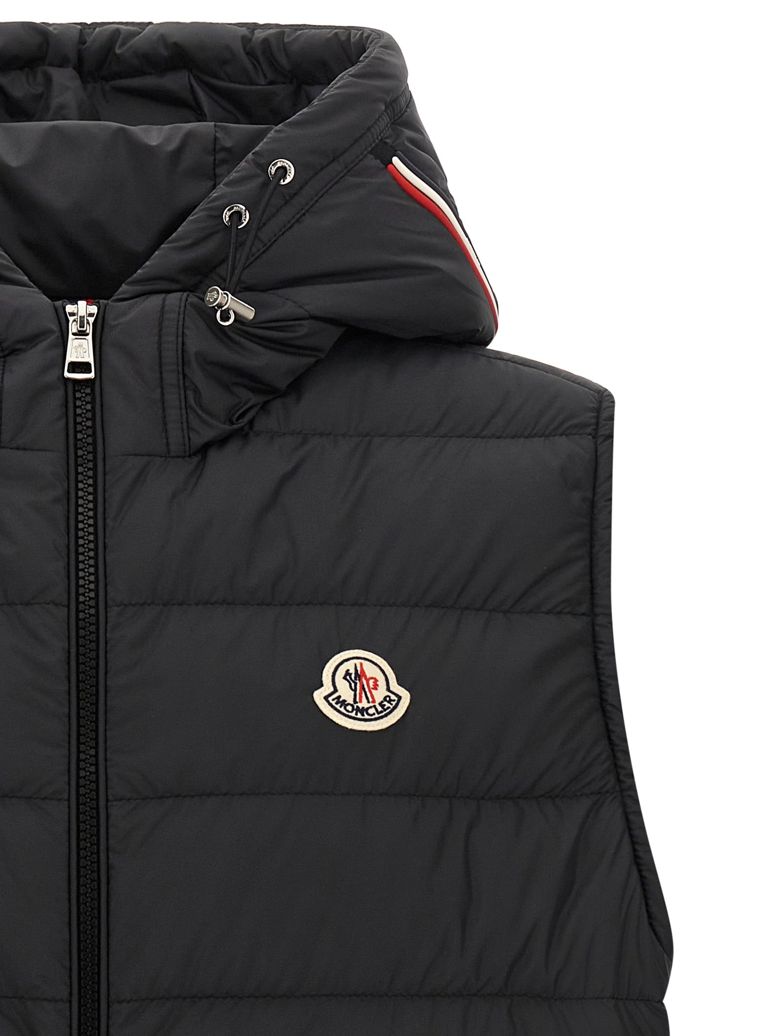 Black Polyester Sleeveless Jacket