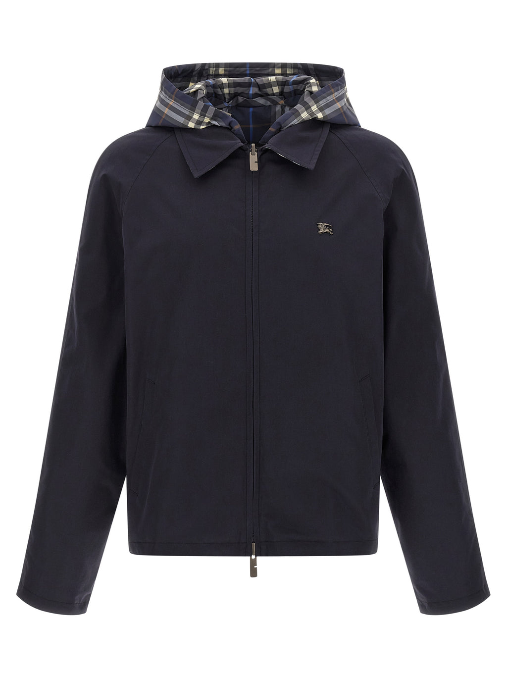 Blue Cotton Full-Length Jacket