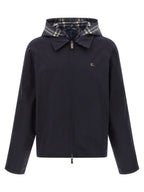 Blue Cotton Full-Length Jacket