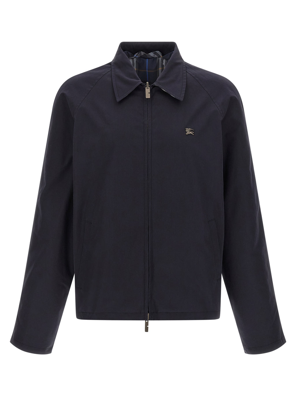 Blue Cotton Full-Length Jacket