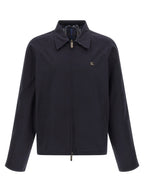 Blue Cotton Full-Length Jacket