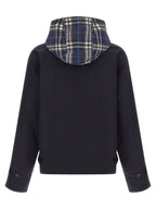 Blue Cotton Full-Length Jacket