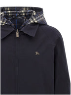 Blue Cotton Full-Length Jacket