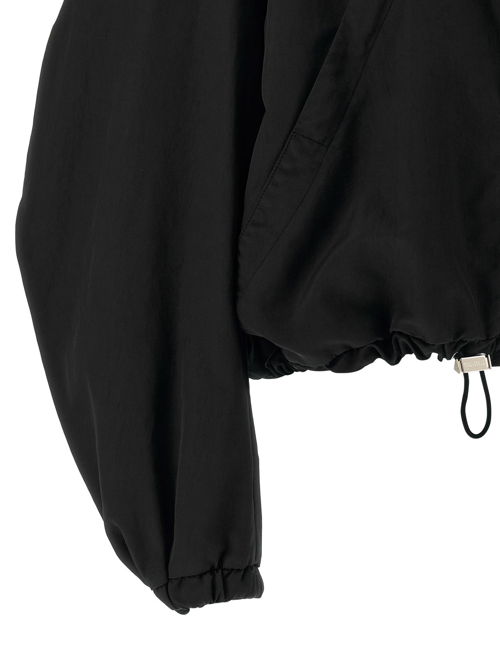 Black Polyester Bomber