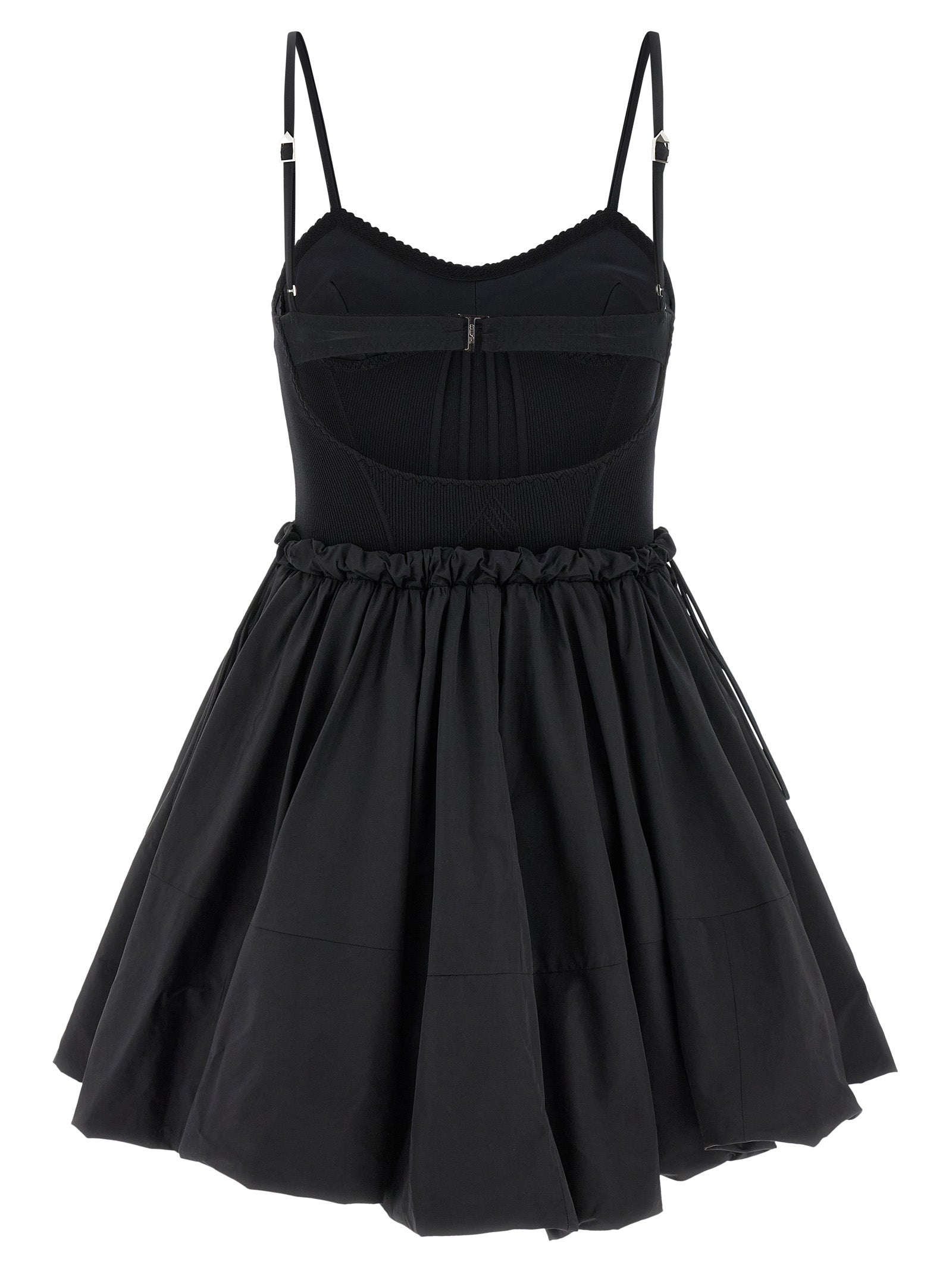 Black Polyamide Short Dress