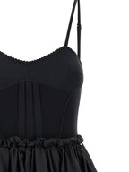 Black Polyamide Short Dress