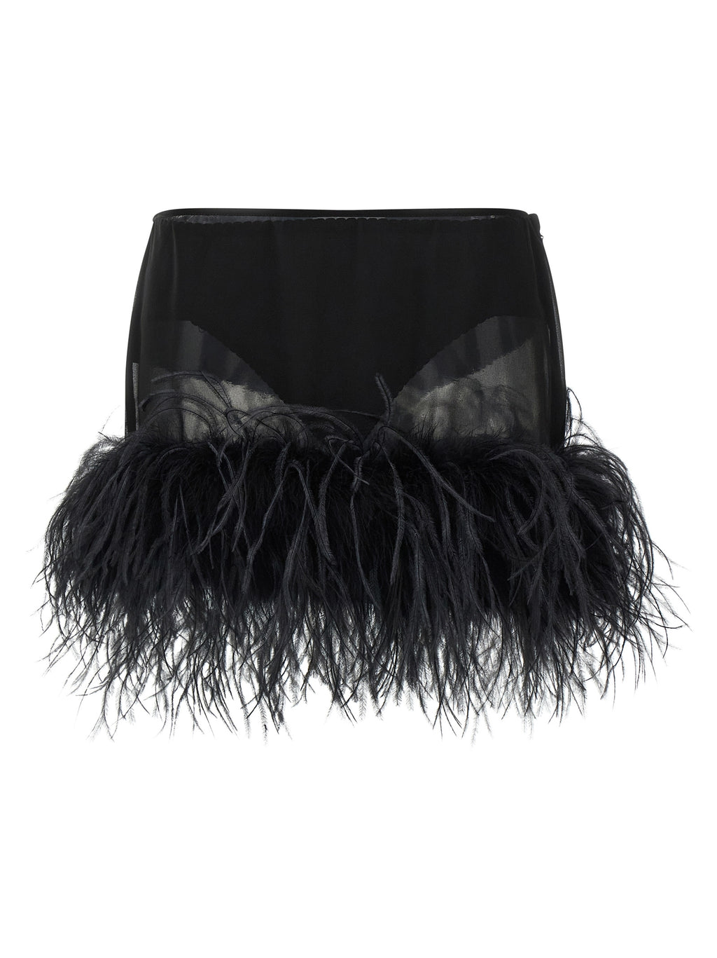 Black Polyester Long Skirt