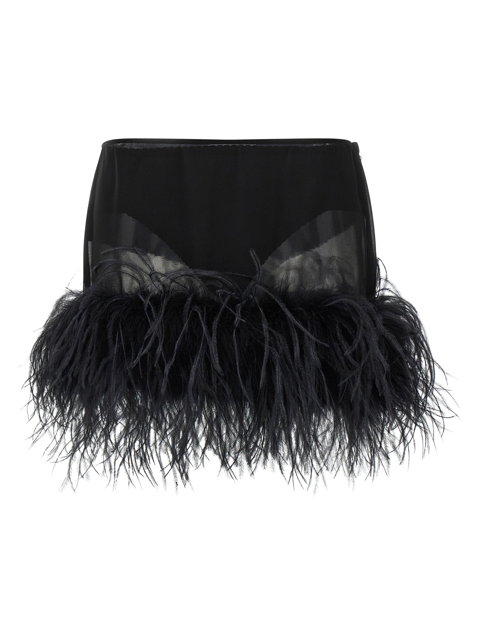 Black Polyester Long Skirt