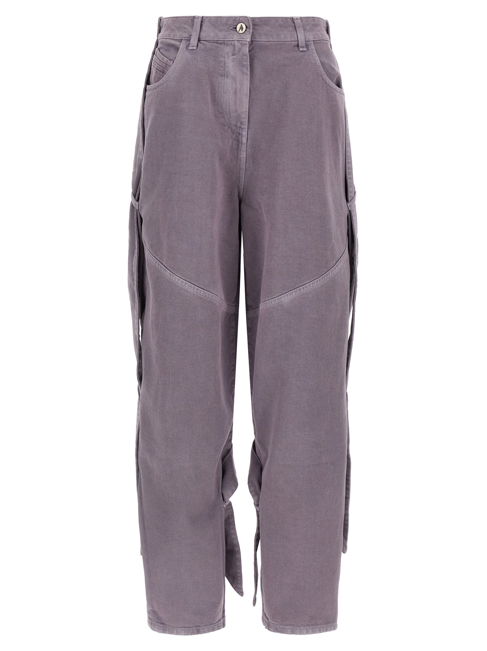 Purple Cotton Cargo Pants