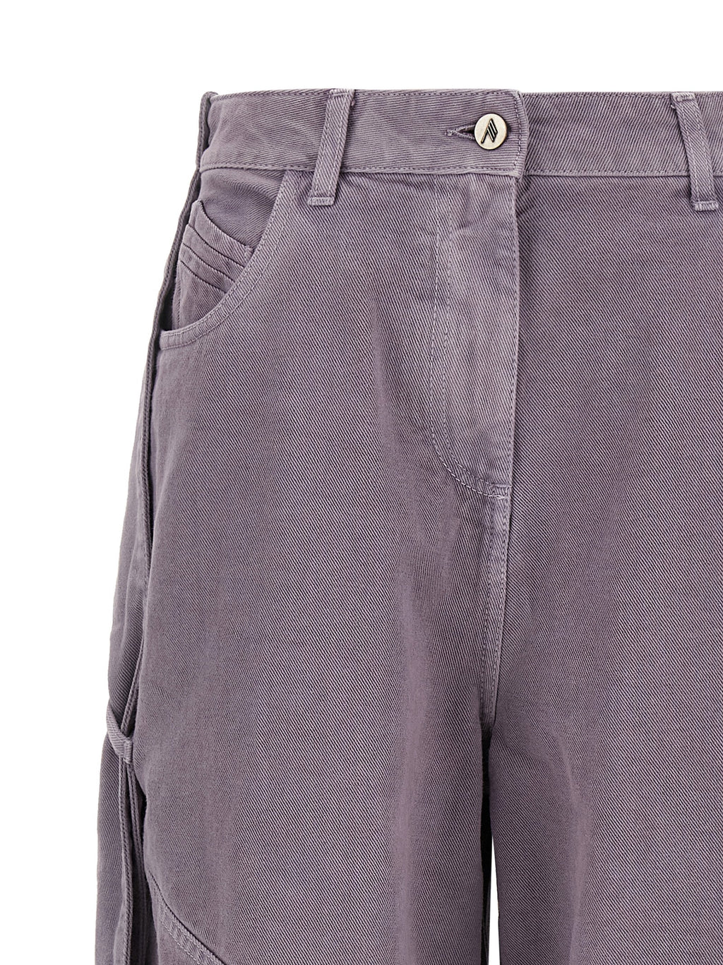 Purple Cotton Cargo Pants