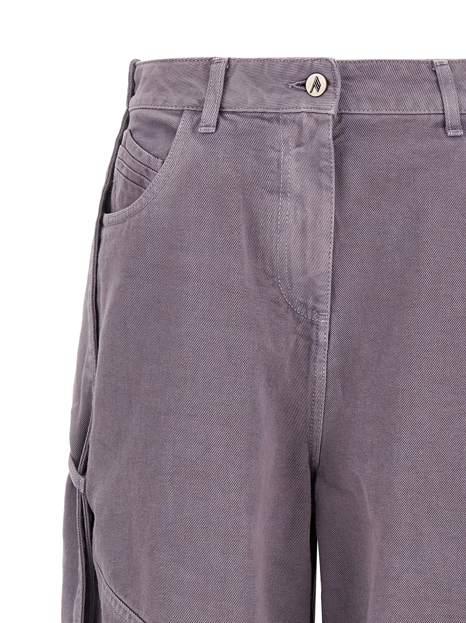Purple Cotton Cargo Pants