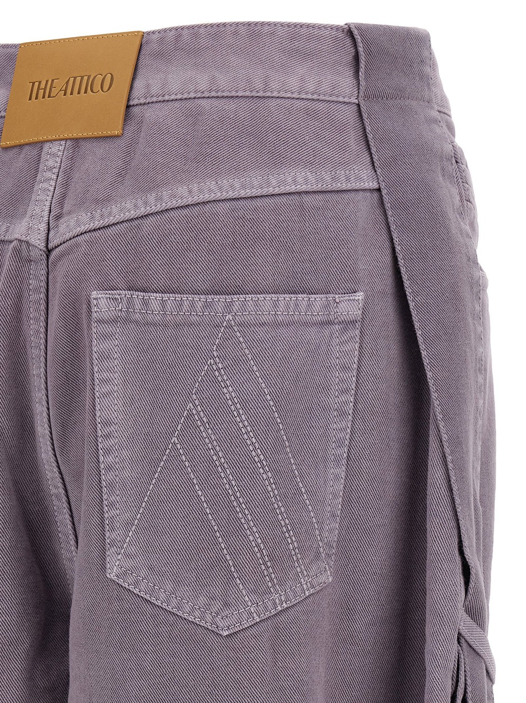 Purple Cotton Cargo Pants