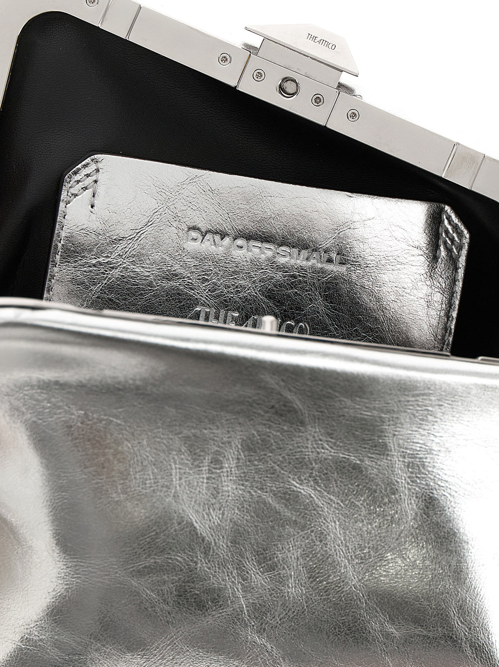 Silver Calfskin Clutch Bag
