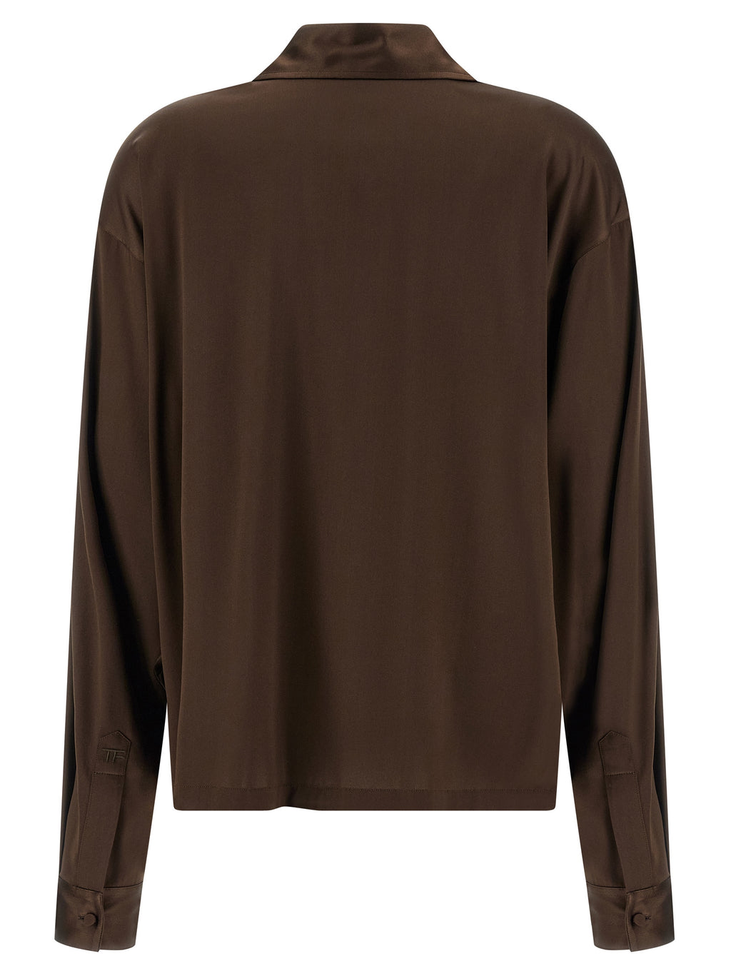Brown Silk Polo Shirt