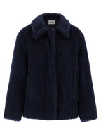 Blue Alpaca Leather Coat