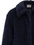 Blue Alpaca Leather Coat