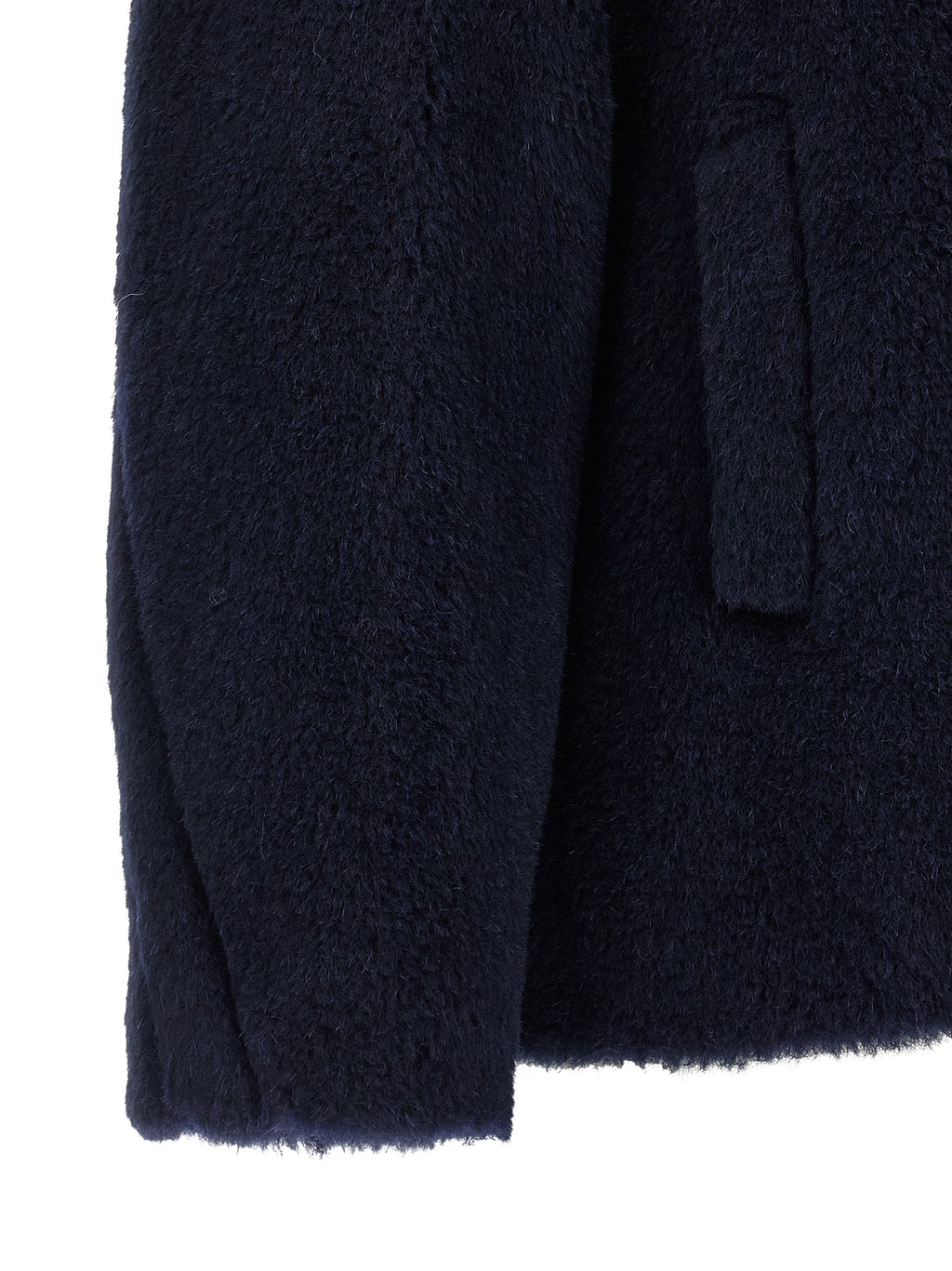 Blue Alpaca Leather Coat