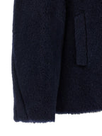 Blue Alpaca Leather Coat